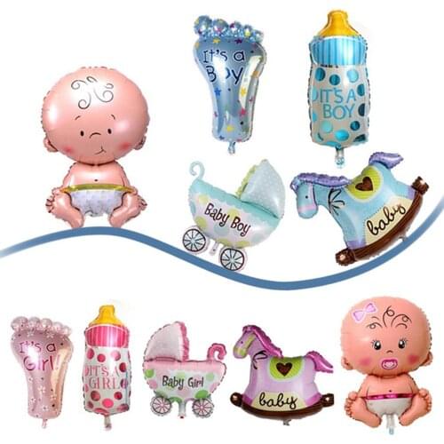 Baby Shower Decorations Set Boy Girl Kids Christening Foil Balloons Happy Birthday Party Home Diy Decoration Supplies