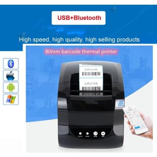 Barcode label printers 100% New quality original High clothing label printer Support 80mm printing USB or Bluetooth interface