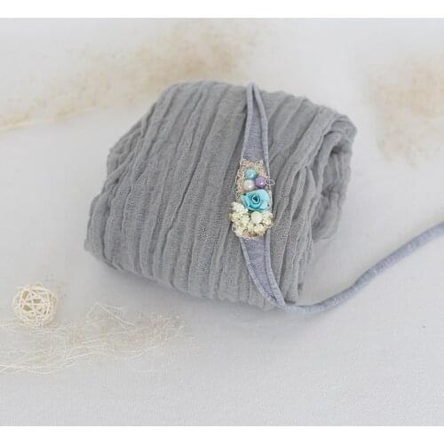 Newborn cheesecloth wrap gauze cotton dyed blanket Christmas Baby knitted wrap and headband set Newborn photography props