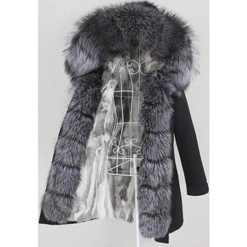 OFTBUY 2020 Waterproof Winter Jacket Women Long Parka Real Rabbit Fur Liner Coat Natural Raccoon Fox Fur Collar Hood Streetwear