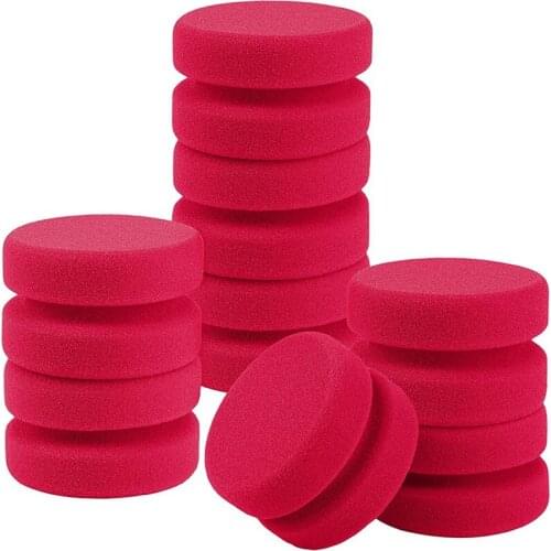 PPYY-8 Pack Paint Sponge Applicator Detail Sponge Paint Round Wax Applicator Tire Shine Applicator (Red)