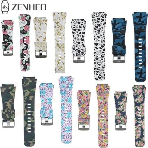 Silicone Printed Watch Bracelet For Samsung Gear S3 Watch Strap Adjustable Replacement For Samsung Galaxy 46mm Watches Bands