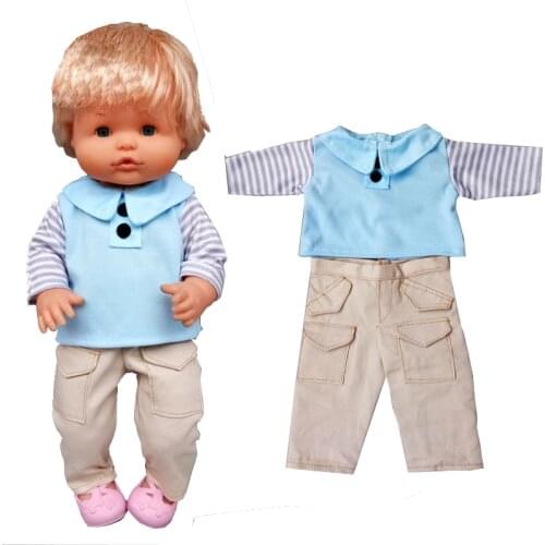 For 38cm Nenuco Baby Doll Boy Clothes Fit 40cm Ropa Y Su Hermanita Doll Shirt Pants