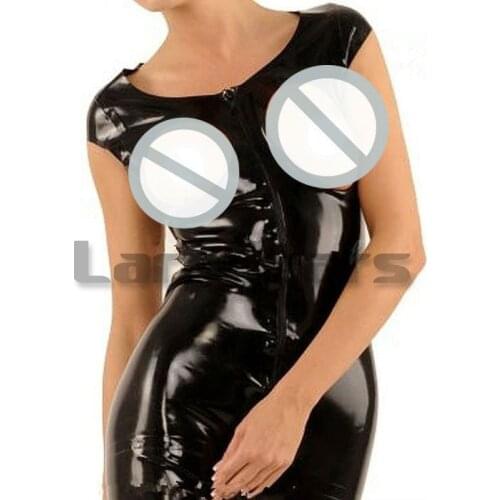 Sexy Latex Catsuit Breast Free bust open Rubber Tank Gummi bodysuit pants Jumpsuit