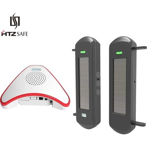 HTZSAFE Solar Beam Sensor Driveway Alarm System-800 Meters Wireless Range-100 Meters Sensor Range-DIY Home Security Alerts