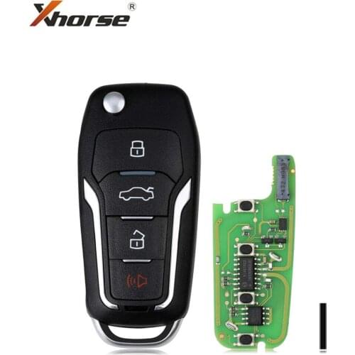 XHORSE XEFO01EN Super Remote Key For Ford Style Flip 4 Buttons Built-in Super Chip English Version 10pcs/lot
