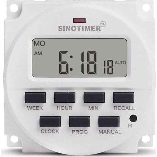 Time Switch Relay Timer AC 220V Weekly 7 Days Programmable Digital Control Din Rail Mount for Electric Appliance SINOTIMER New