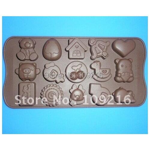 Green Good Quality 100% Food Grade Silicone Chocolate Mold/Muffin Cupcake Pan New Multiple-Style Fashion DIY Mold(NO.1)