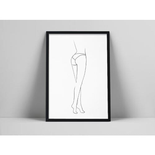 Woman body line art, Female legs one line drawing, Minimalist art, Girl silhouette fashion print, Printable wall art, rusumumblr
