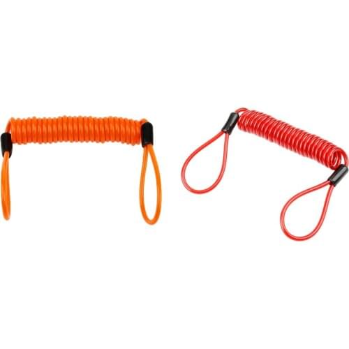 2 Pcs. Red / Orange Motorcycle Reminder Cable For Theft Protection, Extension Length 1,5m
