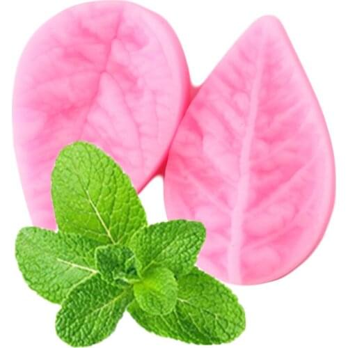 2Pcs Leaves Embossed Silicone Molds Leaf Cupcake Topper Fondant Cake Decorating Tools Cookie Baking Chocolate Candy Clay Moulds