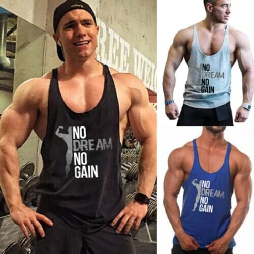 2021 New Brand arrival Men Gym Muscle Bodybuilding Sleeveless Shirt Hot Sale Tank Top Singlet Fitness Sport Print Vest Black