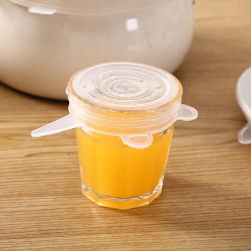 6 Pcs Silicone Cover Lid Fresh Keeping Silicone Stretch Lids Caps For Food Pot Dish Kitchen Accessories