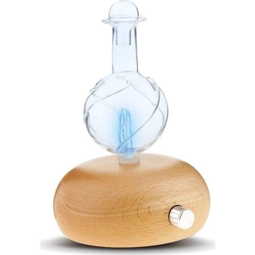 Waterless Pure Essential Oil Diffuser Nebulizer Oil Air Diffusers Aromatherapy Diffusers Wood Glass Electric LED Light