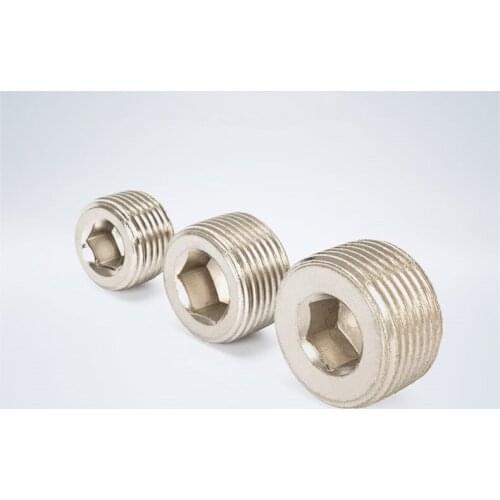 FREE SHIPPING 1/4" Male Thread Internal Inner Hex Head Air Pipe Pneumatic Plug Cap Socket Fitting PT 1/4 Inch BD-02