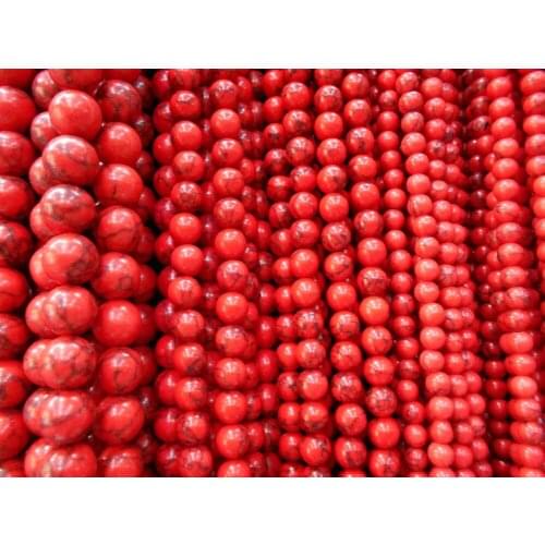 Free shipping Natural Round Loose Spacer Red Stone Beads 4 6 8 10 12mm Pick Size