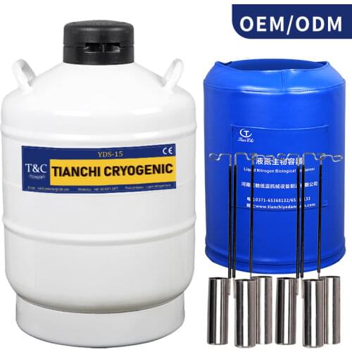 Larger Dewar Vessel 15L Containers Yds15 Transportation Liquid Nitrogen Tanks 15 Liter Cryo Cylinder For Semen Storage