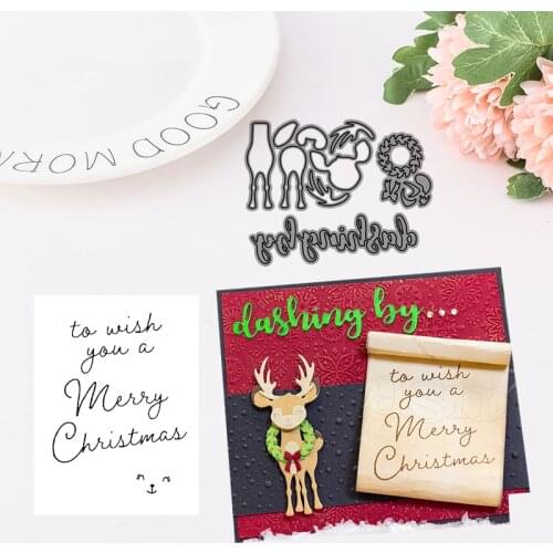 CH Dashing Deer Stamps and Cutting Dies Metal Cutting Dies and stamps DIY Scrapbooking Card Stencil Paper Craft Handmade