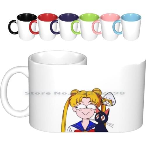Usagi Expression 2 Ceramic Mugs Coffee Cups Milk Tea Mug Sailor Saturn Sailor Uranus Sailor Neptune Sailor Pluto Sailor Sailor