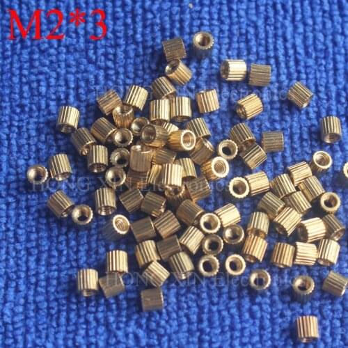 M2*3 Brass Spacer Standoff 3mm Female To Female Standoffs column cylindrical High Quality 100 piece sale
