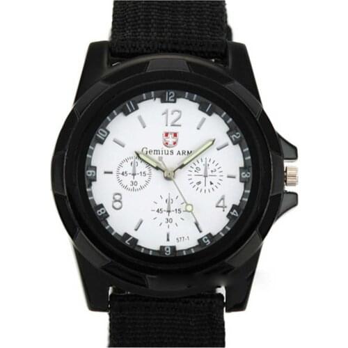 Fashion Swiss Watch Nylon Braided Band Military Watch Gemius Watch Casual Wrist Watch Sport Watch for Men Hot