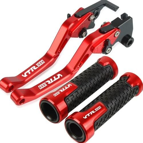 Motorcycle 7/8"22mm Handlebar Grips Handle Hand Short Brake Clutch Levers For Honda VTR1000 VTR 1000 1997-2004 2003 2002 2001
