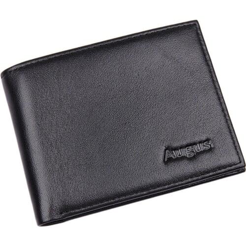 Mens Short Leather Wallet Retro First Layer Cowhide Wallet RFID Wallet Mens Multi-card Card Holder Business Wallet