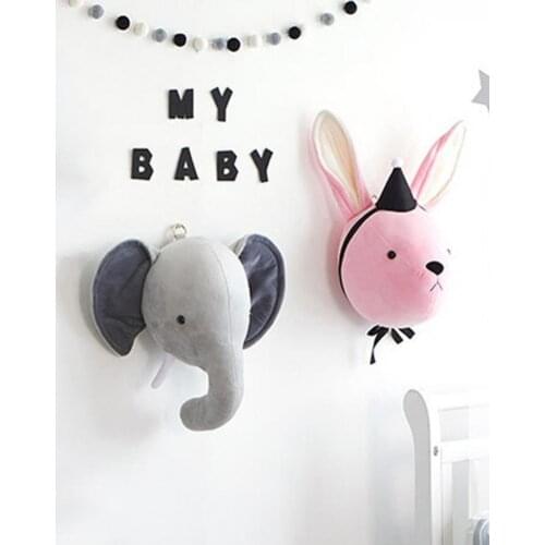 Animals Head Wall Decor Delicate Cotton Stuffed Plush Doll Hanging Decor Toy Home Decor Kitchen Decor Creative Wall Decor