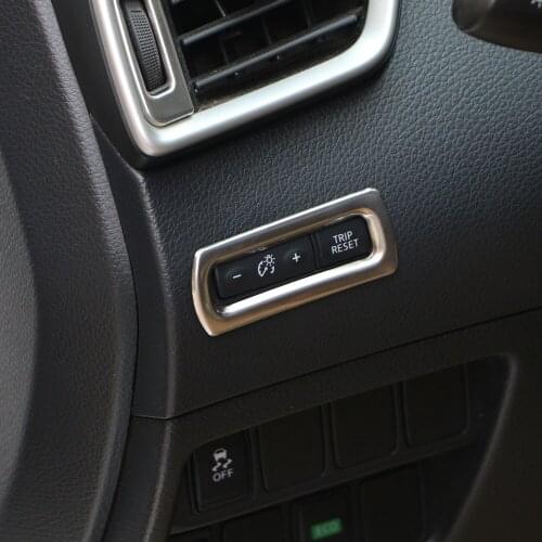 Color My Life Car Stainless Steel Trip Reset Circle Trim Head Lights Adjustment Sticker for Nissan Murano 2015 2016 2017 Parts