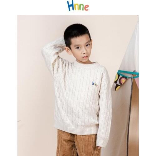 Hnne Spring Winter New Sweaters Children Embroidery Logo Unisex Boys Girls Warm Knitwear Kids Pullovers HJ121257