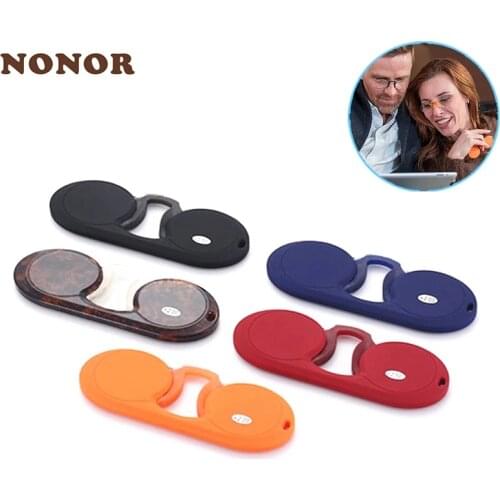 NONOR Nose Clip Reading Glasses Mini Wallet Portable Legless TR Eyeglasses for Men Women Rimless Reading Eyewear 1.5 with Case