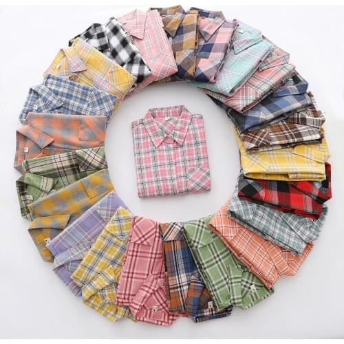 2021 Autumn Womens Plaid Shirt Loose Blouses Young College Style Fresh Casual Shirts Female Long Sleeve Blouse Lady Tops Clothes