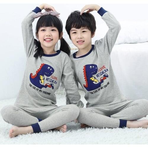 1-15Y Childrens Clothing Cotton Cartoon Long Sleeve and Pants Suits for Boys and Girls Kids Clothes Birthday Gift