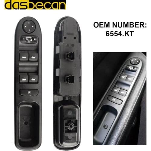 Car Glass Frame Riser Driver Side Electric Power Window Control Switch for Citroen C3 Peugeot 307 CC SW 00-14 6554KT 6554.KT