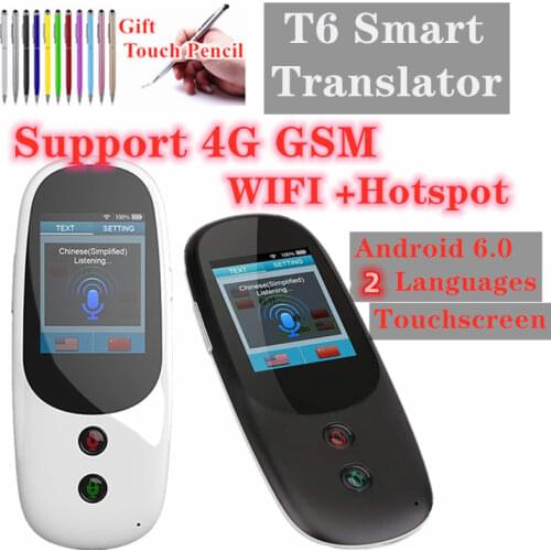 T6 2.4inch Touch Screen Translator Real-Time Smart Voice Photo Translator 41 Languages Translation Portable Offline Tradutor