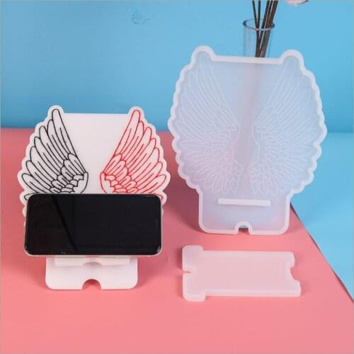 Transparent Silicone Mould Dried Flower Resin Decorative Craft DIY Wings mobile phone holder mold epoxy resin molds for jewelry