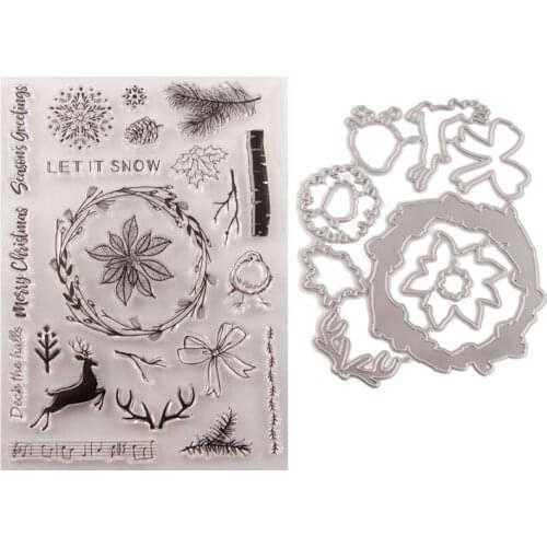 Silicone Clear Stamps CUTTING DIES For Scrapbooking STENSICLS CHRISTMAS DIY PAPER Album Cards MAKING Transparent RUBBER Stamp