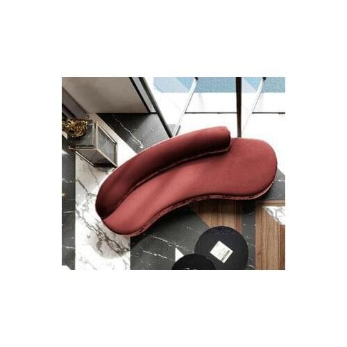 Modern simple fabric arc leisure sofa for many people Italian light luxury business club reception sofa