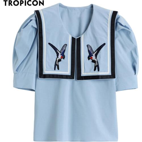 Блузки с вышивкой TROPICON China At AliExpress