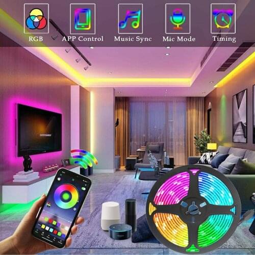 Smart WiFi LED Strip Light RGB 5050 2835 LED Tape 5M 10M 15M Flexible Ribbon + IR WiFi Controller + DC 12V Power Adapter EU
