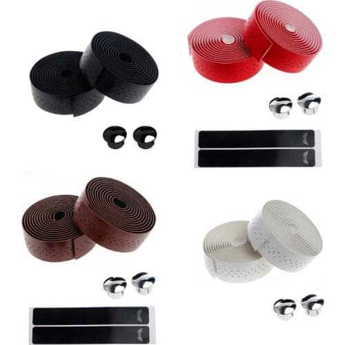 QILEJVS Bike Cycling bicycle Road Bike Sports Handlebar Tape Faux Leather Wrap 2 Bar Plug