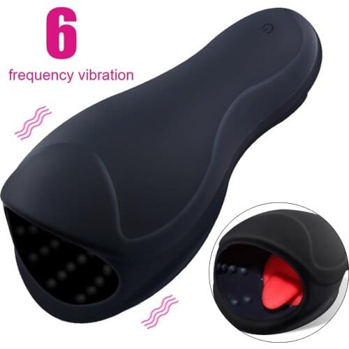 Vibrator Male Masturbator Tongue Licking Vibration Penis Trainer Sex Glans Massager Sex Toys for Men Automatic Oral Climax