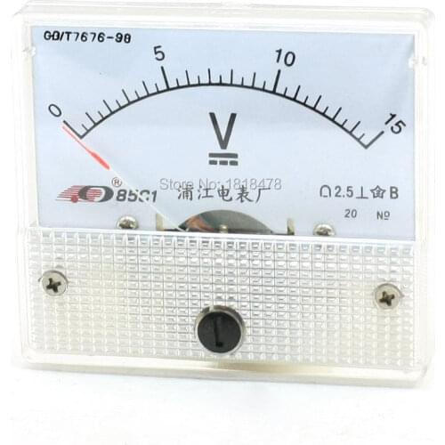 DC voltmeter 0-15V 85C1 DC 0-15V Analog Voltage Panel Meter Voltmeter