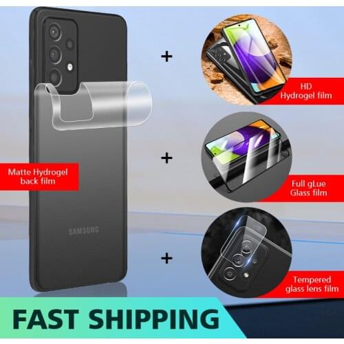 4 IN 1 matte back Hydrogel film For samsung Galaxy A51 A52 A71 A72 A12 4G 5G screen protector tempered glass camera lens film