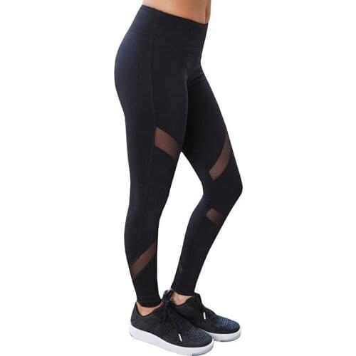 Women Leggings High Waist Fork Mesh Yarn Stitching Bump Enhanced Hips Sports Fitness Leggings Women Sexy Leggings