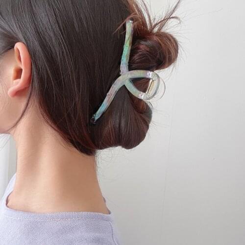 1pc Laser reflective Clear Hair Claw Clip For Women Girls Hair Claws Large Size Hair Clamps Clip Crab Barrette Hair Accessories