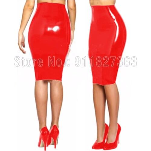 100% Handmade Long Latex Skirt Sexy Women Pencil Skirt School Skirt Latex Rubber Clubwear Long Midi Skirt