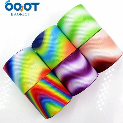 176012,38MM Gradient ripple Printed grosgrain ribbon,garment accessories hair accessories material, DIY Handmade decoration
