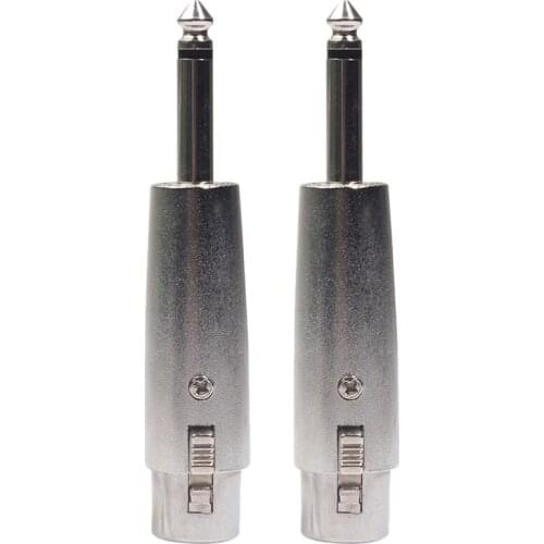 2Pcs)Xlr to Female 6.3mm Jack Lead Plug Mic Microphone Patch Cable Adapter