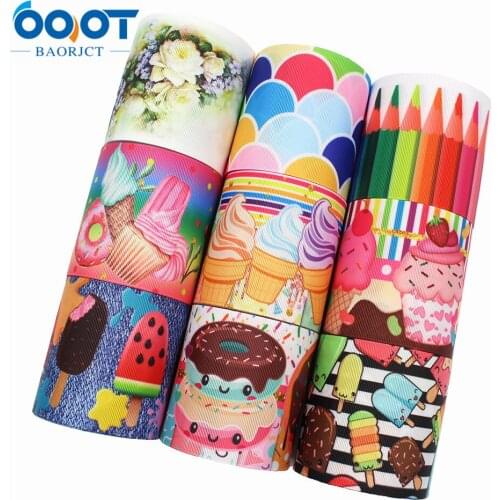 3" 5yards Cartoon printing Grosgrain Ribbons DIY Handmade Child Bow Wedding Decoration Gift Wrap Material L-20704-635